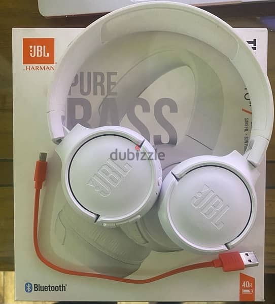 JBL Tune 510bt: Wireless On-ear headphones with purebass sound- White 1