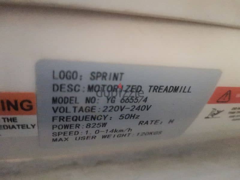 Sprint Sports YG655/4 DC Motorized Treadmill - 120 Kg - White 3