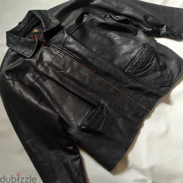 Vintage Sardar Mens Real Leather Jacket Classic Collar 
| جاكيت جلد 1