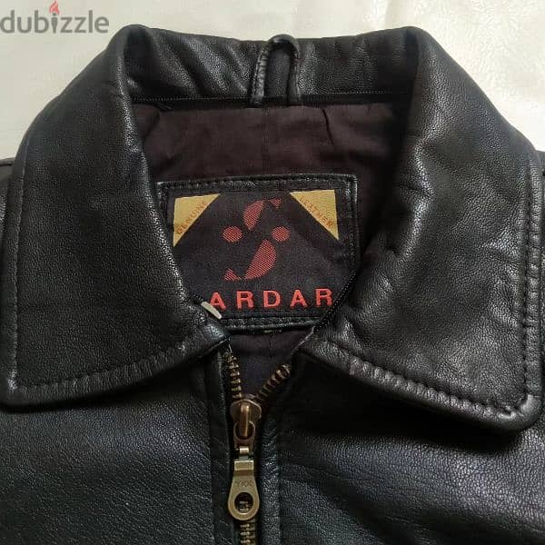 Vintage Sardar Mens Real Leather Jacket Classic Collar 
| جاكيت جلد 3