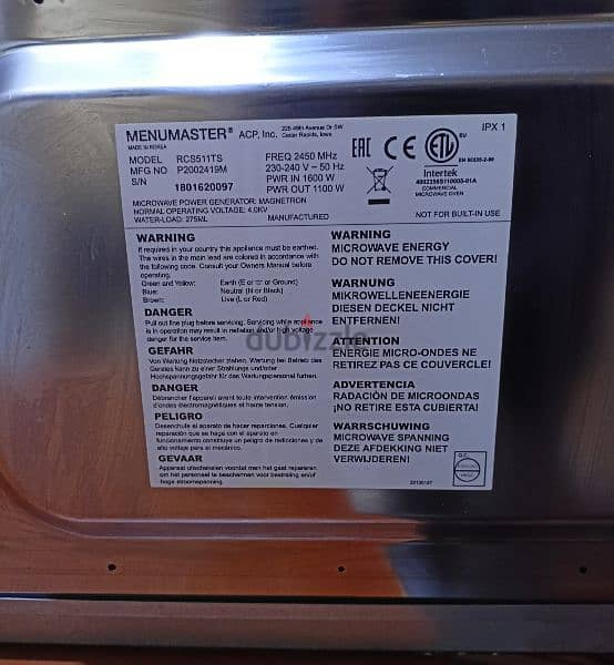 Menumaster commercial microwave oven مايكرويف فرن منيوماستر 2