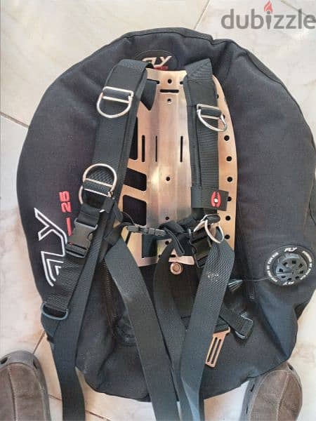 technical diving harness and back plate and wing 1
