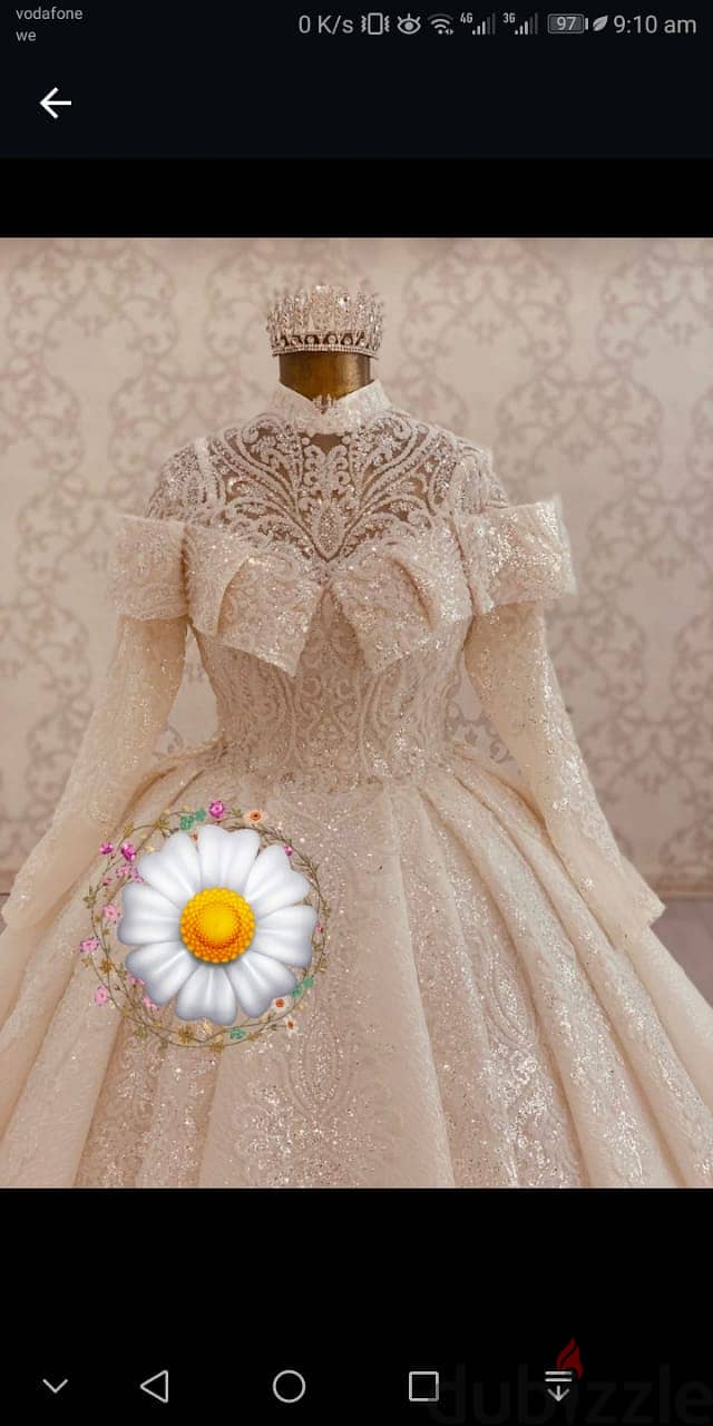 فستان زفاف جوميه شامبين بالطرحة تحفة 1