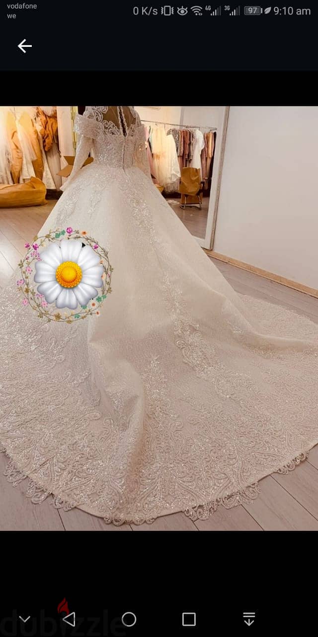فستان زفاف جوميه شامبين بالطرحة تحفة 2