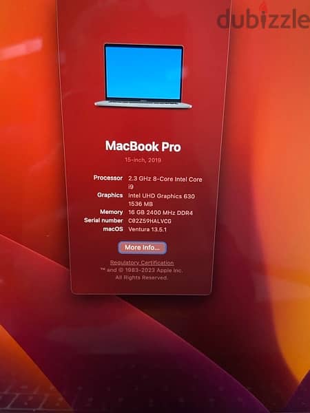 Apple MacBook Pro 2019 - core i9 8