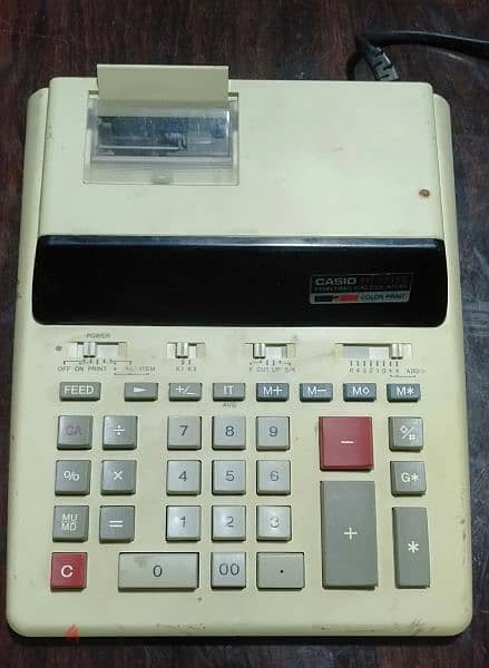 آلة حاسبة كاسيو يابانى اصلى 12رقم شاشة وشريط طابعة 0