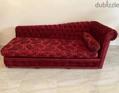 velvet red sofa 0