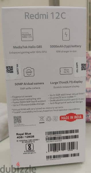 Redmi 12C dual sim, 4 GB RAM, 128GB 4G- global version 2