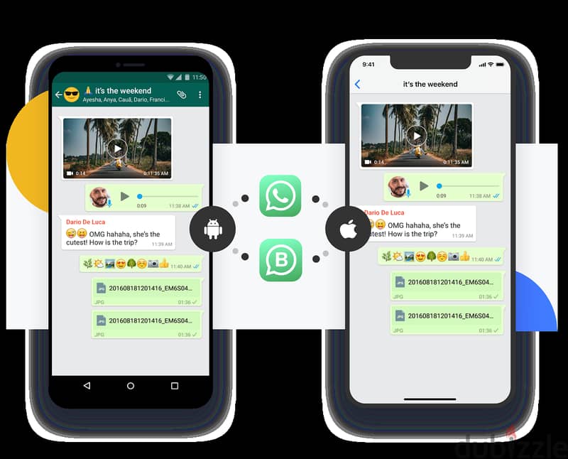 نقل بيانات الواتسب من الاندرويد للايفون  iphone Whatsapp (B)transfer 1