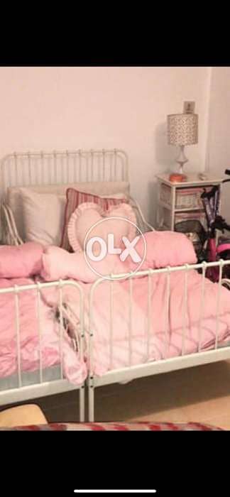 one ikea bed with mattress