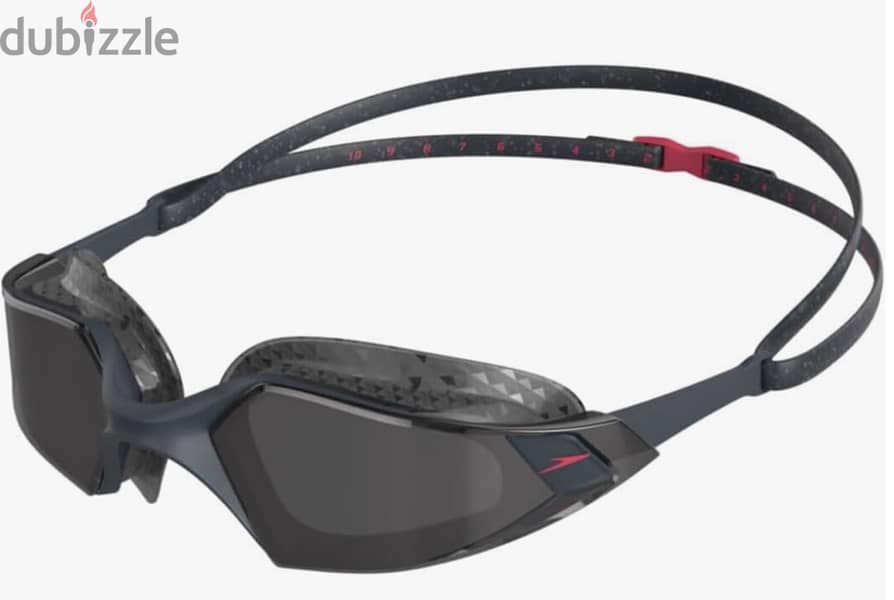 Speedo Unisex's Aquapulse Pro Swimming Goggle, Oxid Grey/Phoenix Red/S 1