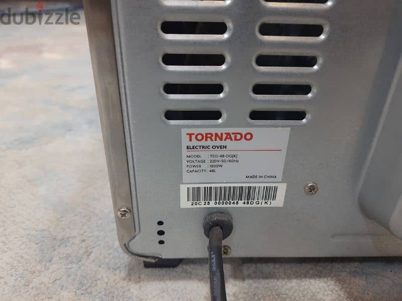 فرن كهربائي تورنيدو لم يستخدم من قبل بالضمان الحالة ممتازة 01014366017 6