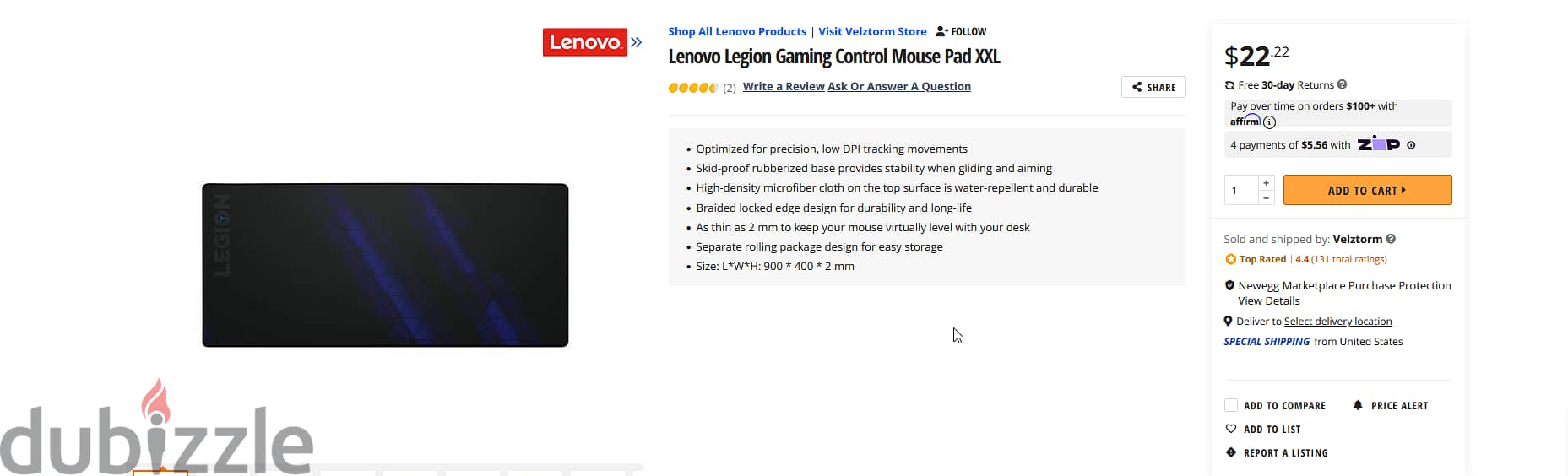 لينوفو ليجن ماوس باد 90*40 سم Legion Control Gaming Mouse Pad XXL 1