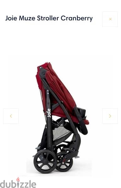 Joie Baby Stroller - Cranberry with a car seat 6