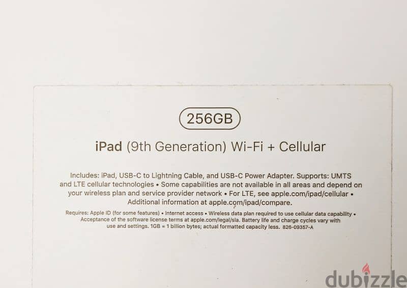 iPad 9th generation(256GB,WIFI+cell) 5