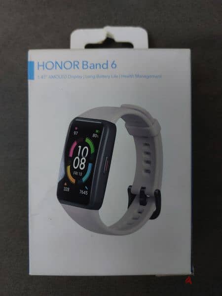 Honor Band 6 With Original Box, Gray Strap || أونور باند ٦ بالعلبه 0