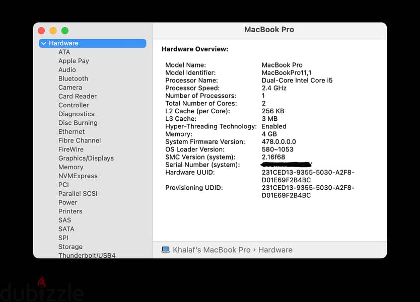 Apple MacBook Pro 2013 13" Retina | i5 | 128 FastSSD | 4GB | Sonoma 4