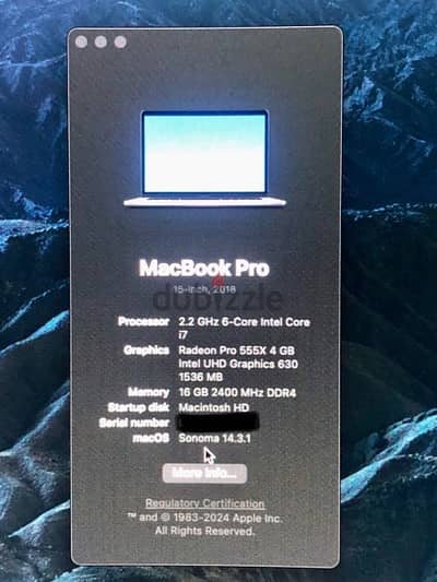 MacBook Pro 2018 , 15 inch like brand new