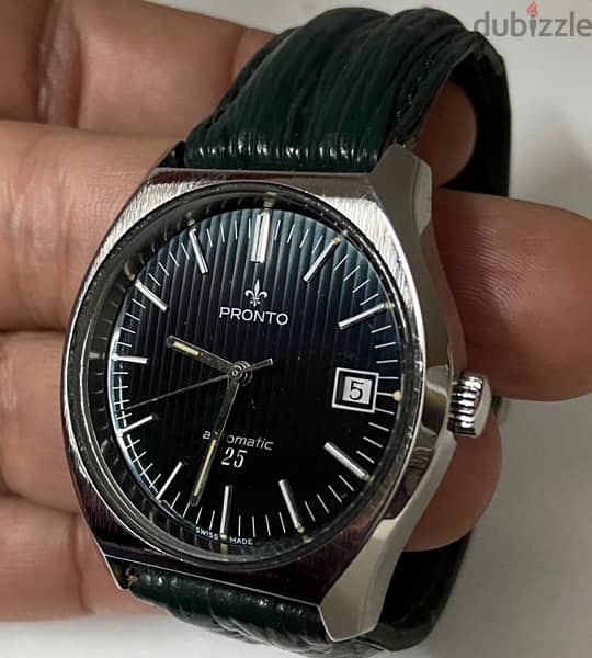 Original Swiss Made Automatic PRONTO 38mm ساعه نادره جدا كالجديده 3