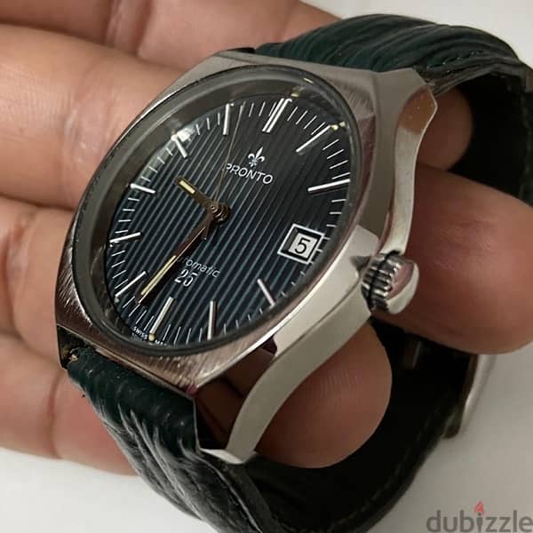 Original Swiss Made Automatic PRONTO 38mm ساعه نادره جدا كالجديده 5