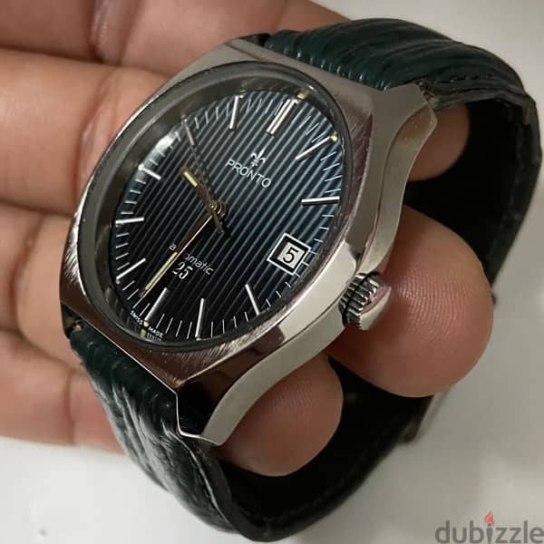 Original Swiss Made Automatic PRONTO 38mm ساعه نادره جدا كالجديده 9