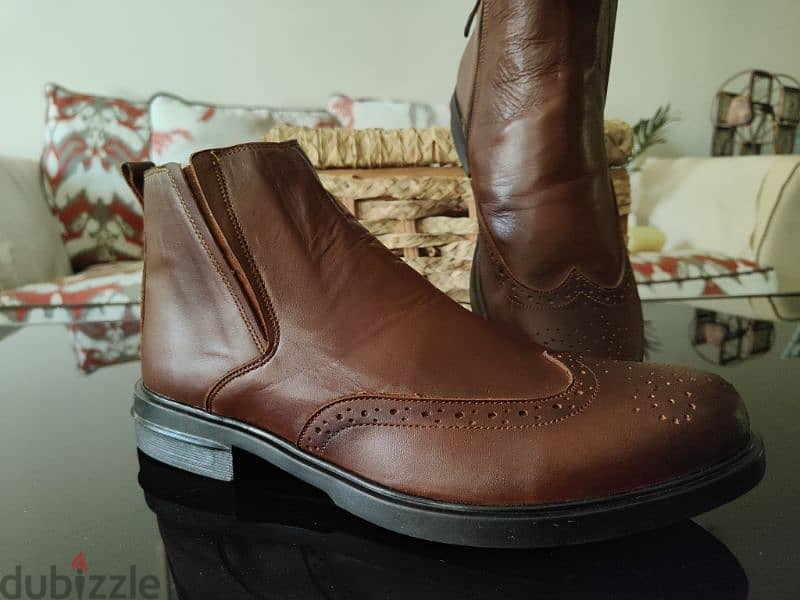 100% genuine leather imported half boot size 43 2