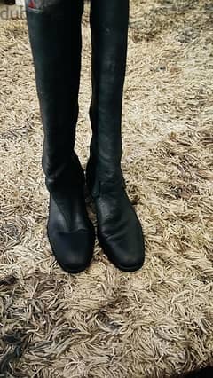 zara original natural leather boot for women size 39 جلد طبيعي
