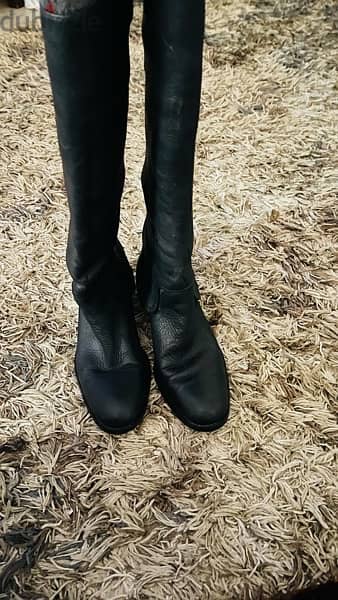 zara original natural leather boot for women size 39 جلد طبيعي 0