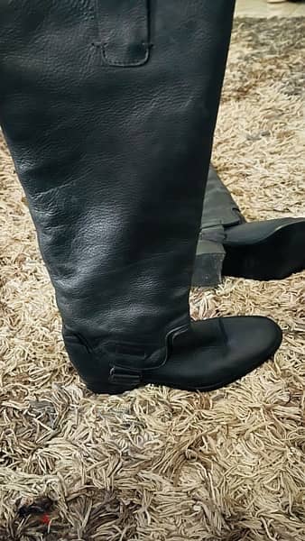 zara original natural leather boot for women size 39 جلد طبيعي 3