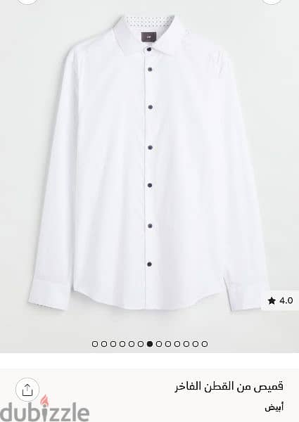 قميص كلاسيك سليم رجالي مقاس لارج أوريجينال براند H&M 1