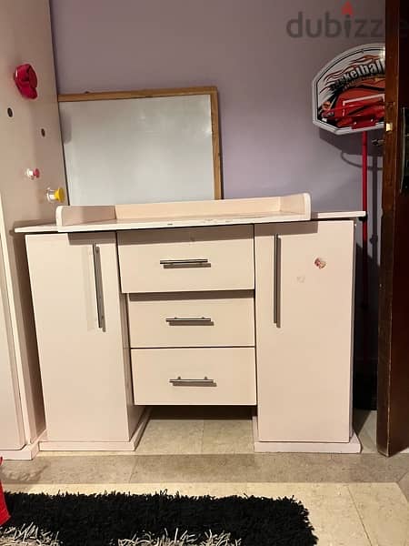 Girl or Boy white closet with a desk , دولاب و مكتب لأوضة أطفال 4