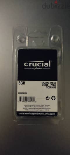 Cruical 8GB DDR4 2666Hrz RAM
