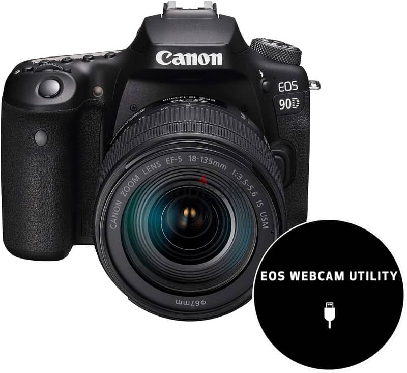 Canon 3616C016 90D Digital SLR Camera with 18-135 IS USM Lens - Black 9