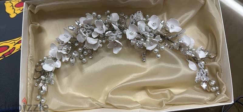 bridal headpiece  , used once . handmade . للعروسة اكسسوار الفرح 1