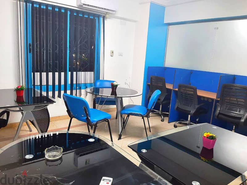 مكتب مفروش  work space للايجار شامل كل شىء بمدينة نصر مكرم عبيد 10