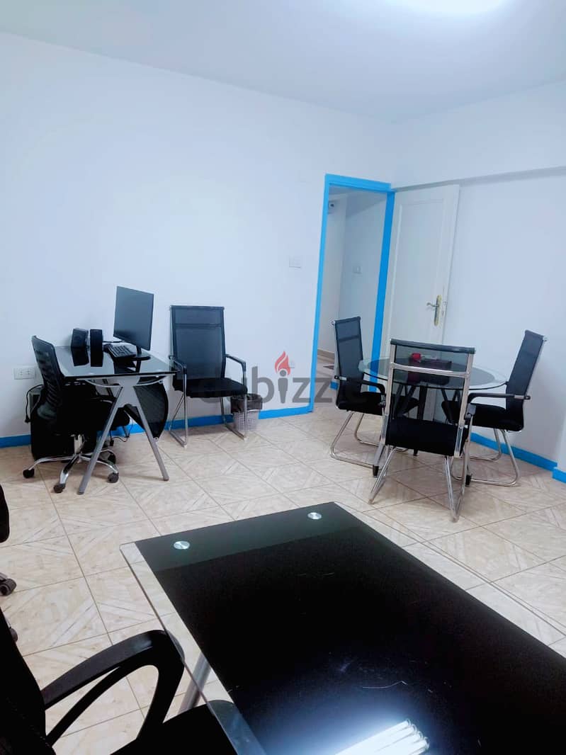 مكتب مفروش  work space للايجار شامل كل شىء بمدينة نصر مكرم عبيد 14