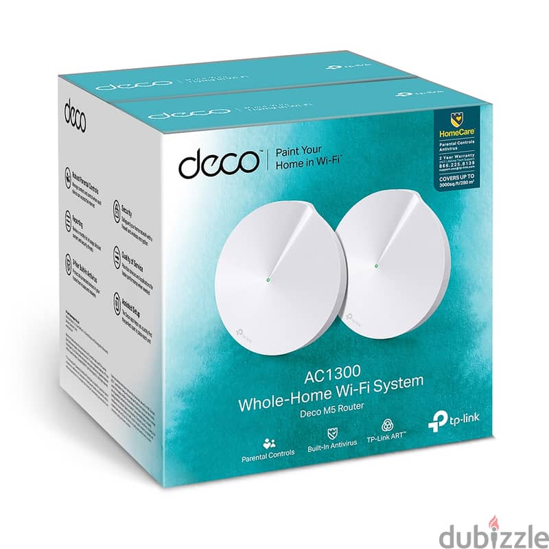 TP-Link Deco M5 AC1300 Whole Home Mesh Wi-Fi System (2 PACK) 0