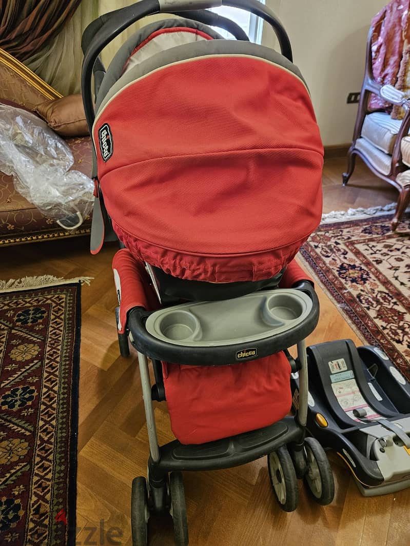 Chicco Cortina Red Fuego Baby Stroller as new recently cleaned 5