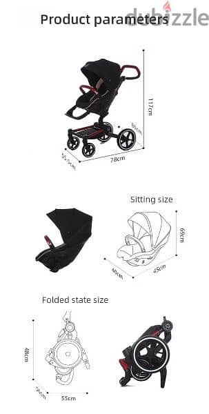 KIWY #BABY stroller 3*1 premium Quality Black  colour 5