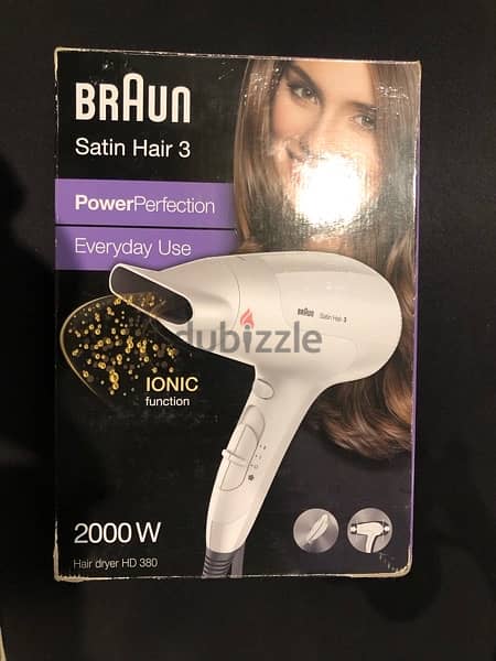 Braun Satin Hair 3 HD380 Hair Dryer 2000 W with ionic function 1