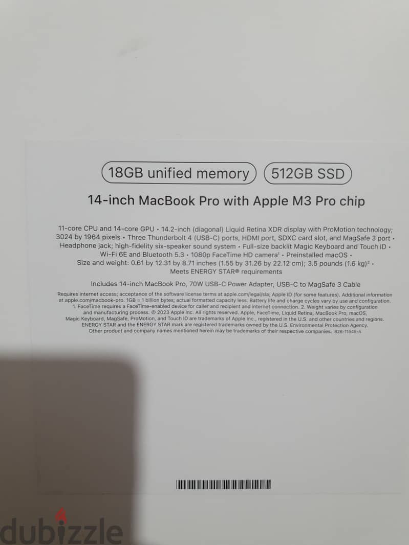 14 inch Macbook pro m3pro 18GB black space usa version 6