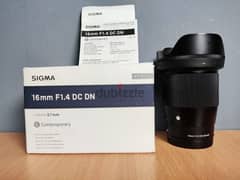 lense 16mm f1.4 sigma for sony