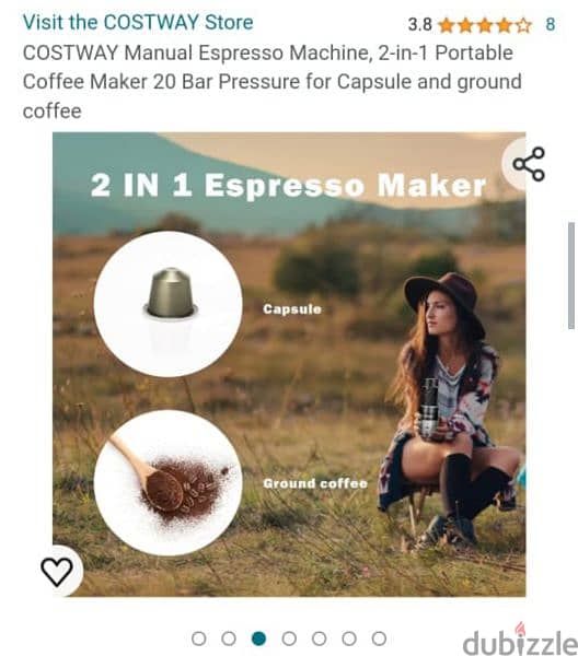 Costway Portable Espresso machine 2in1 1