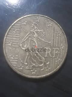 عملة ١٠ سنت يورو الفرنسية ١٩٩٩