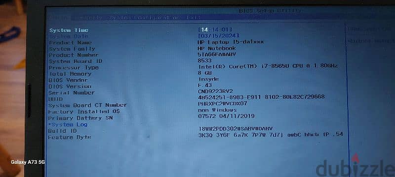 HP laptop da1015ne 0