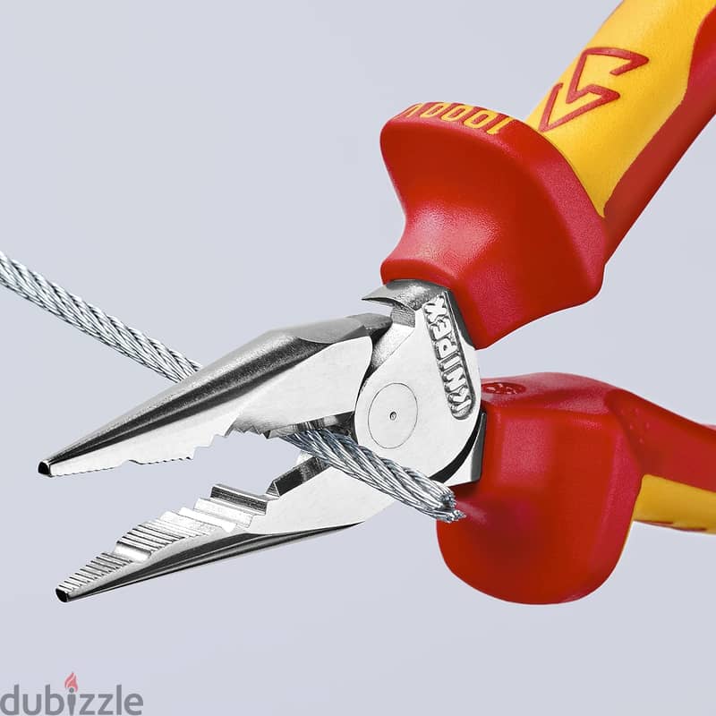 KNIPEX 08 26 145 Needle-Nose Combination Pliers chrome plated insulate 7
