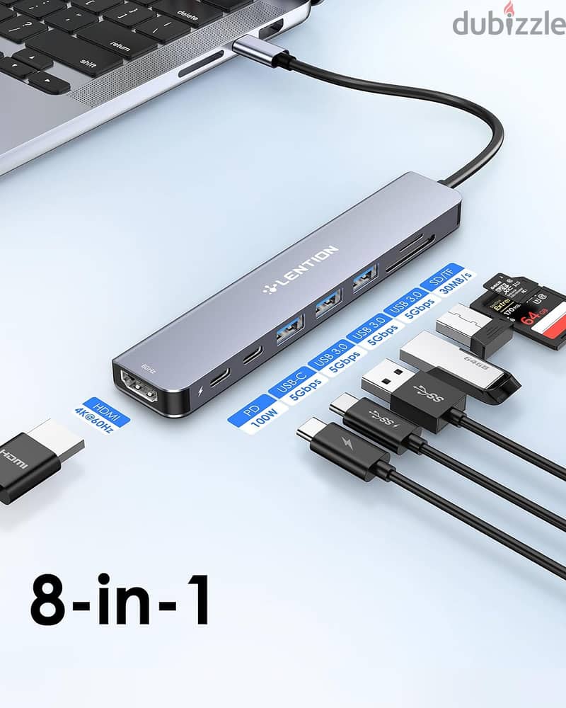 USB C HUB ادابتر و محول يو اس بي سي 1