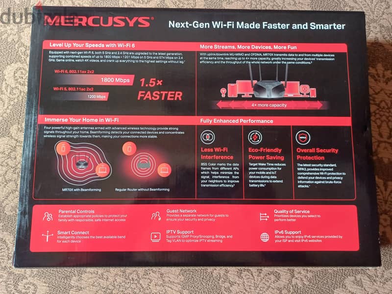 Mercusys AX1800 Dual-Band WiFi 6 Router MR70X 1
