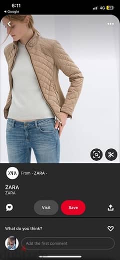 zara puffer jacket size medium 0