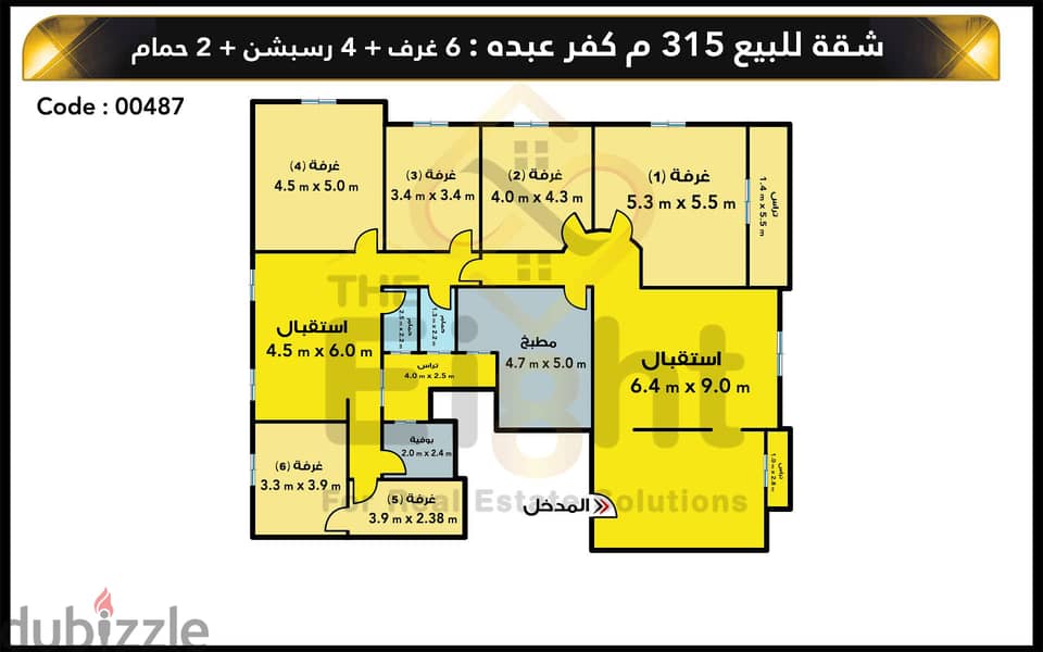 شقة للبيع 315 م كفرعبده ( ش قرداحي  ) - تصلح سكني أو إداري 3